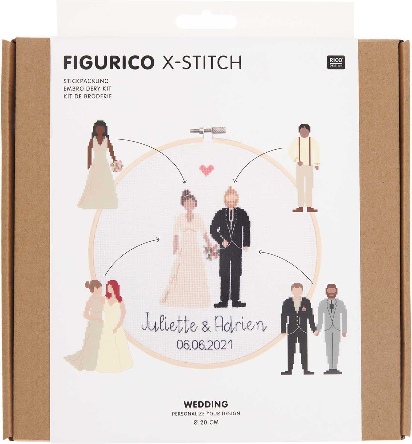 Rico Design Figurico Stickpackung Wedding Ø 20cm