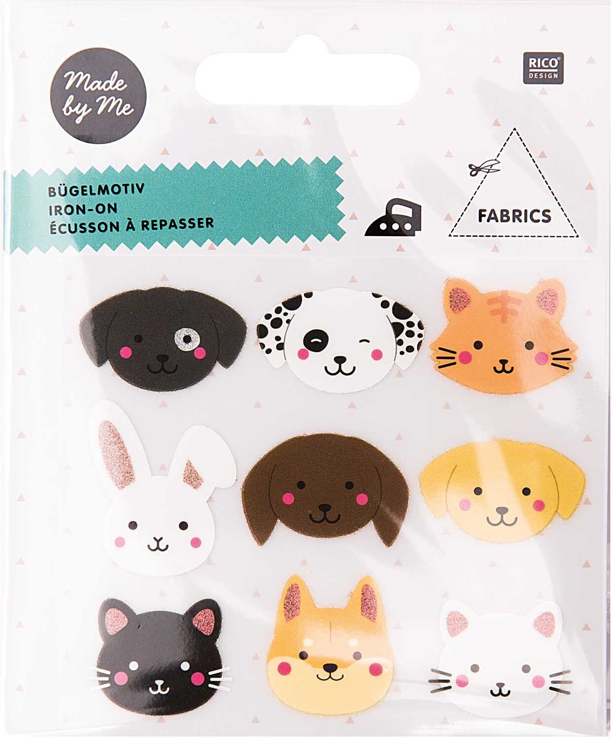 Rico Design Bügelmotive Tierköpfe 9 Stück