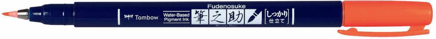Tombow Fudenosuke Brush Pen Neonred