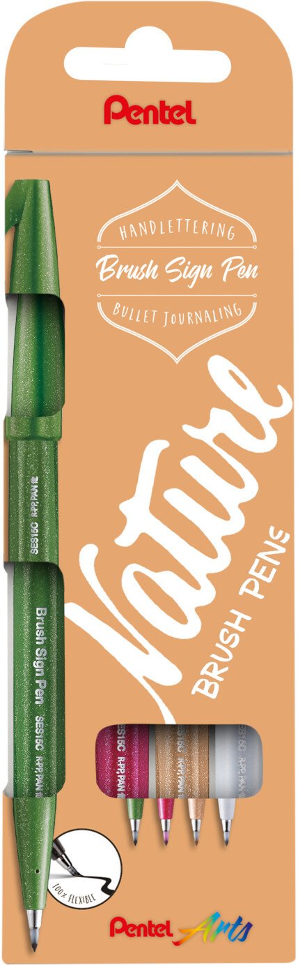 Pentel Kalligrafiestift Brush Sign Pen Set Nature