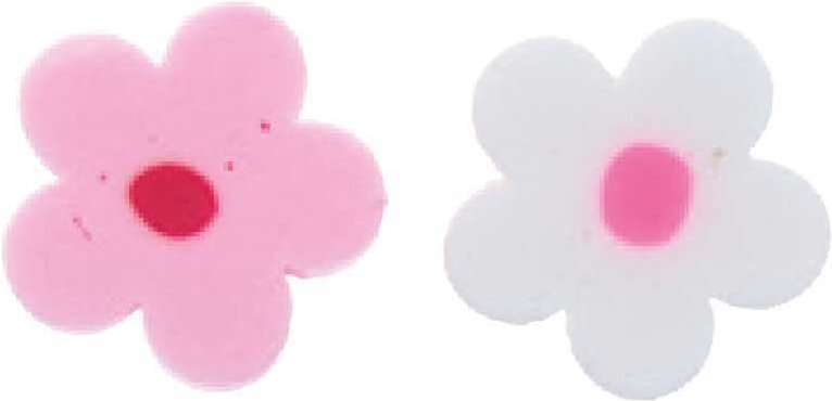 Rico Design Perle Blumen weiß-rosa 8x4mm 20 Stück