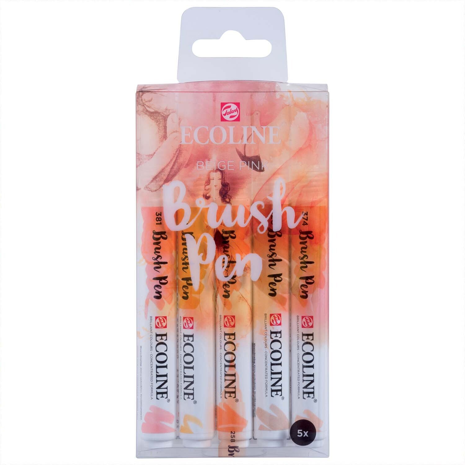 ECOLINE Brush Pen Set 5 Stück Beige-Rosa