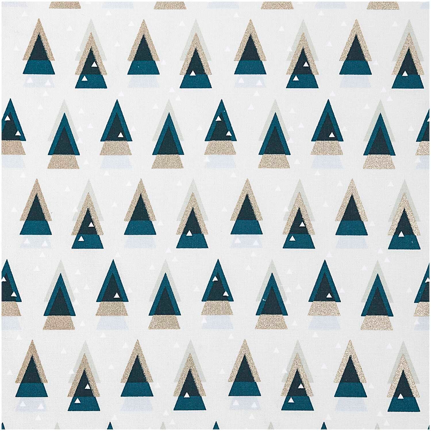 Rico Design Druckstoff grafische Tanne mint-gold 140cm