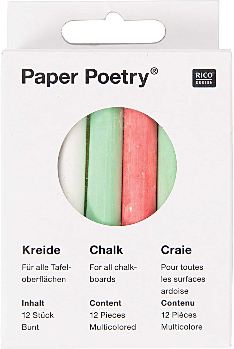 Paper Poetry Kreide mehrfarbig 12 Stück