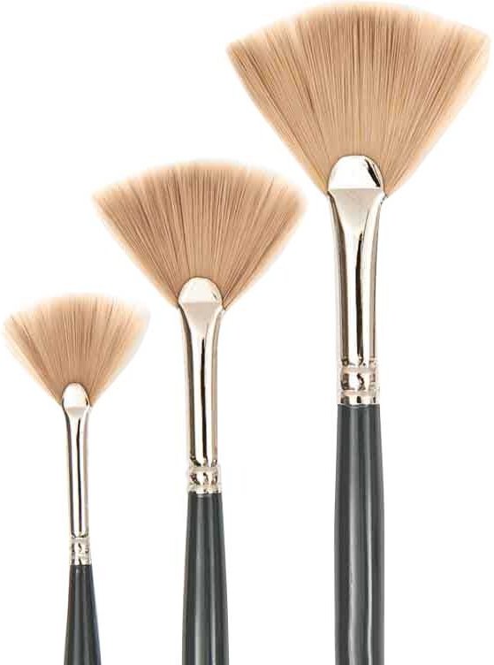 Rico Design Pinsel Art School Aquarell Synthetic Fächer grauer Stiel 12