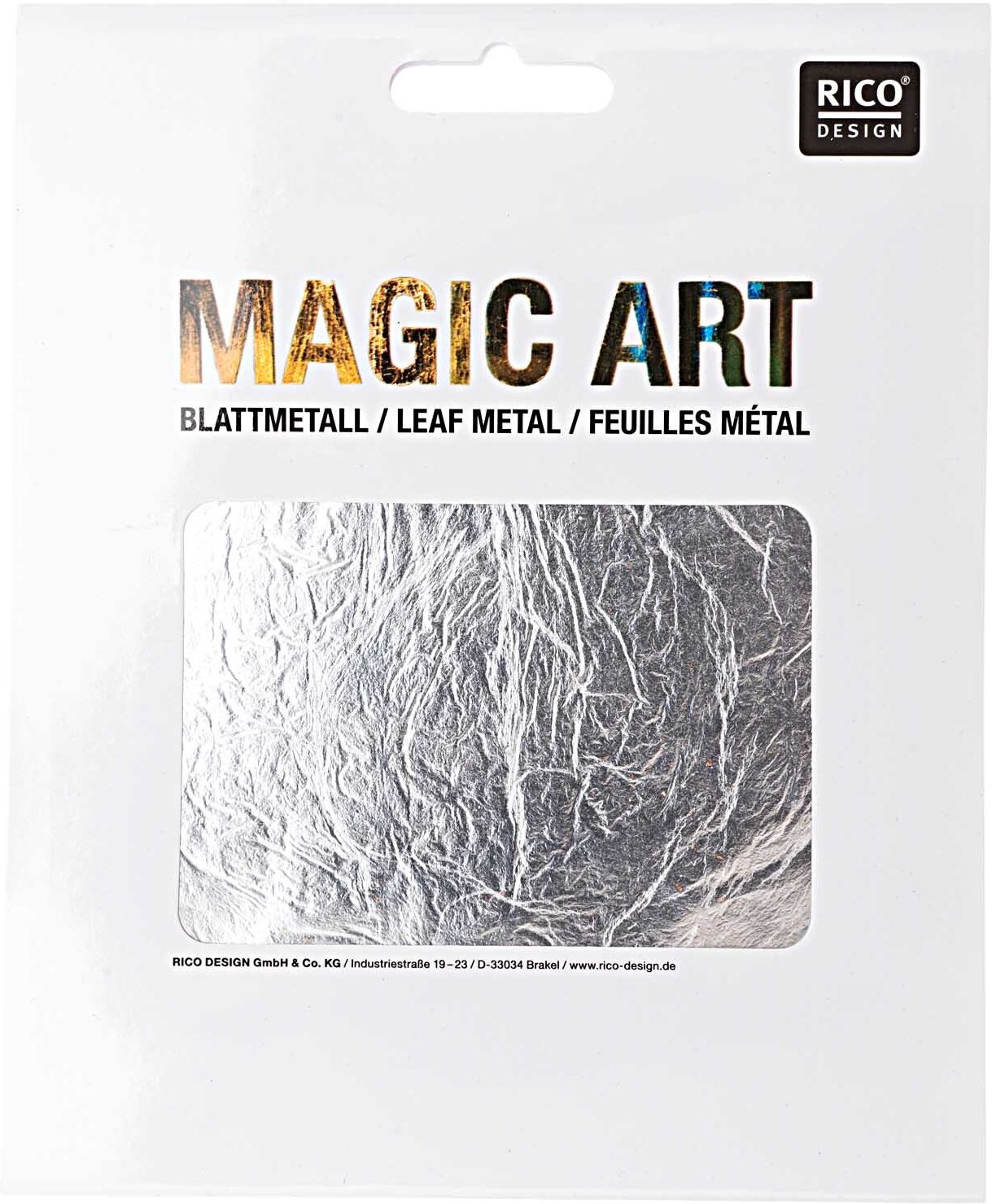 Rico Design Magic Art Blattmetall 6 Blatt Silber