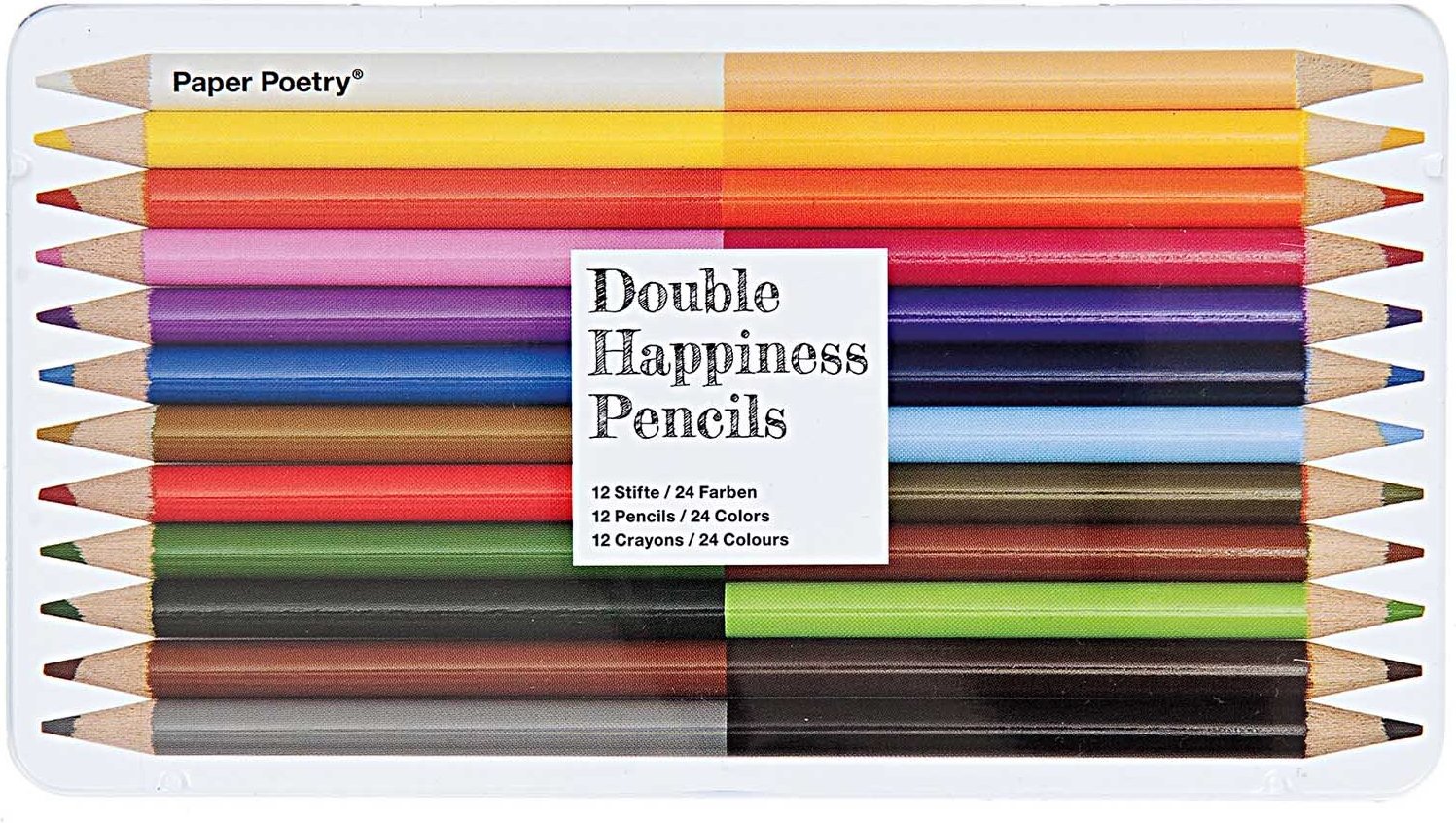 Rico Design Paper Poetry Buntstifte 2in1 im Metalletui Multicolored