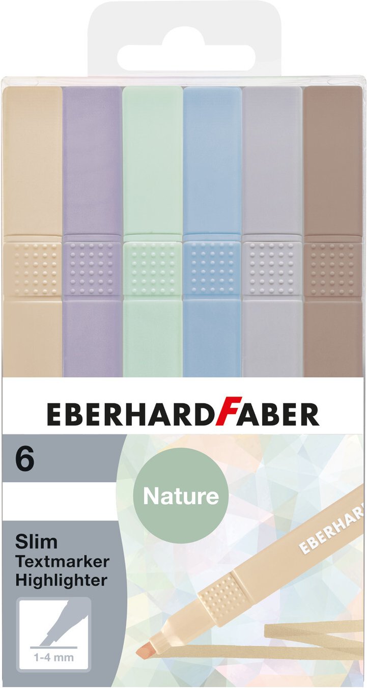 Eberhard Faber Textmarker Slim Natural Shades 6 Stück