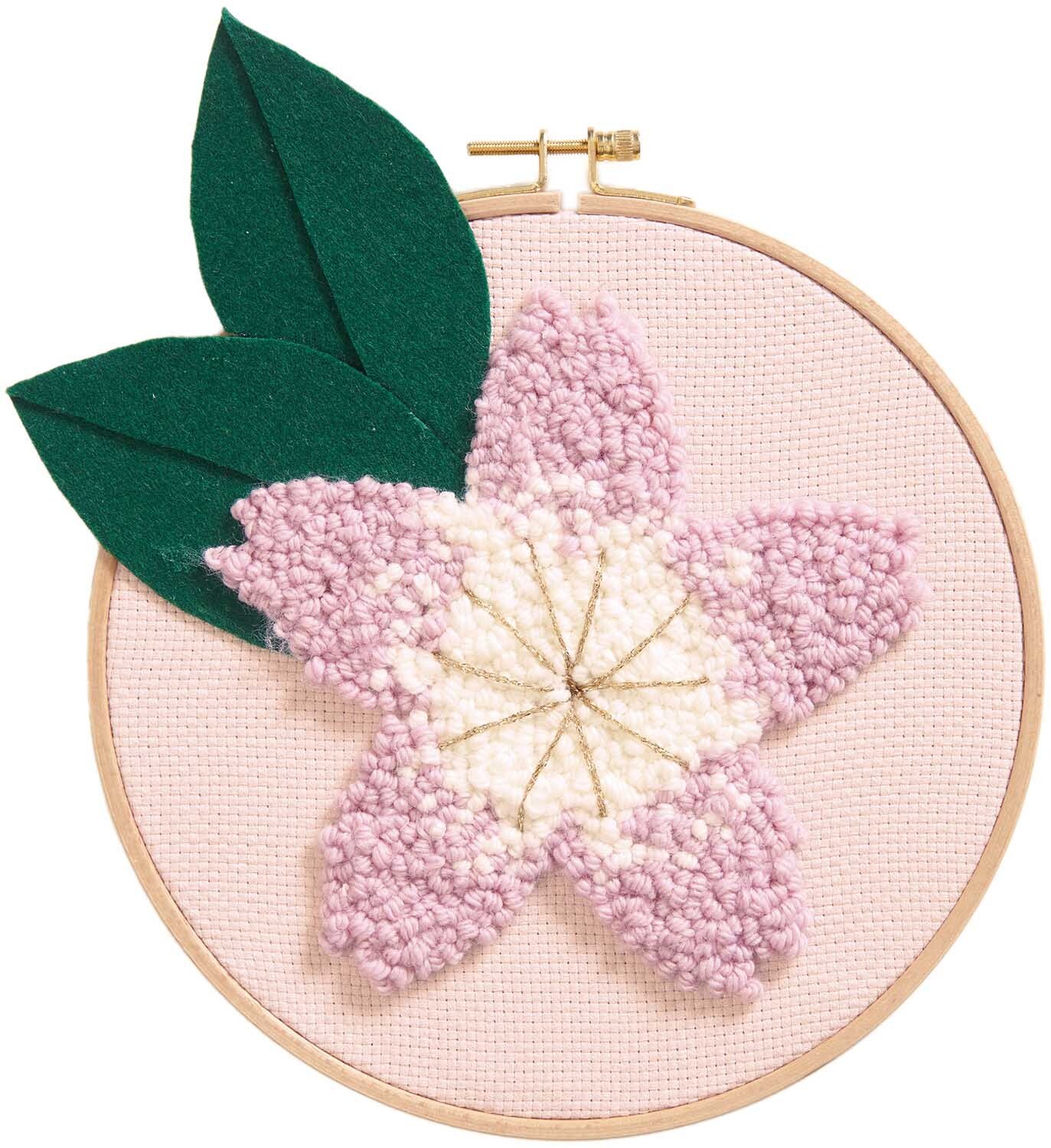 Rico Design Punch Needle Packung Bild Kirschblüte inkl. Punch Needle