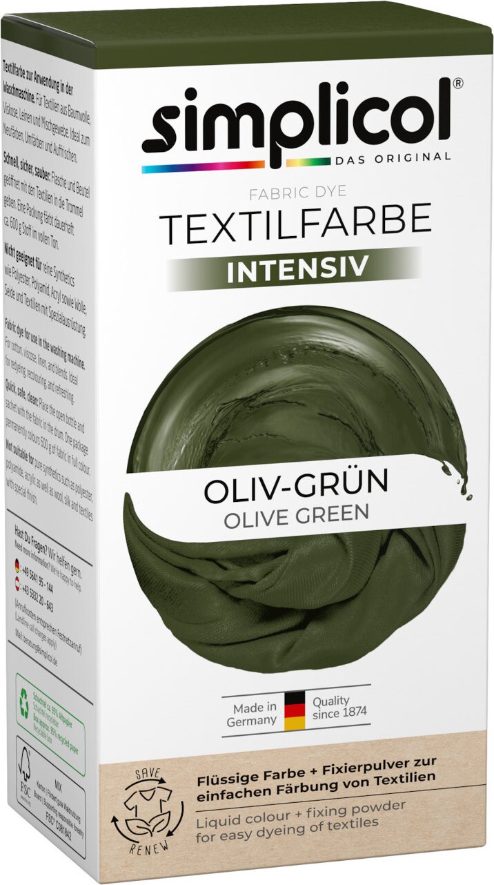 simplicol Textilfarbe intensiv 150ml Olivgrün