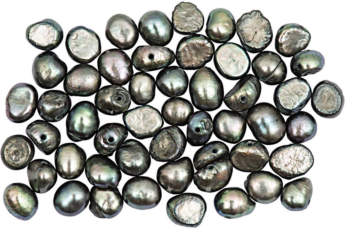 Rico Design Frischwasserperlen grau ca. 30 Stück