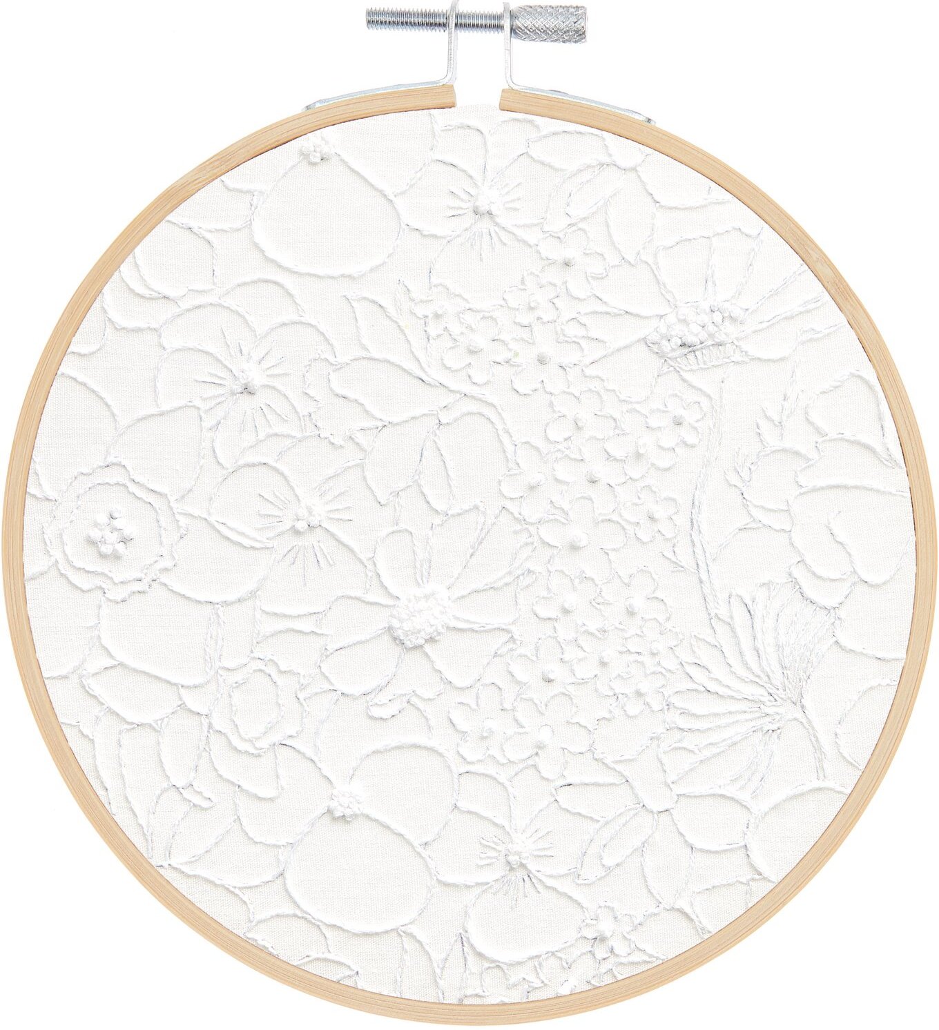 Rico Design Stickpackung weiße Blume vorgezeichnet Ø15cm