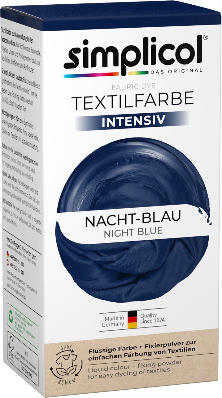simplicol Textilfarbe intensiv 150ml Nachtblau