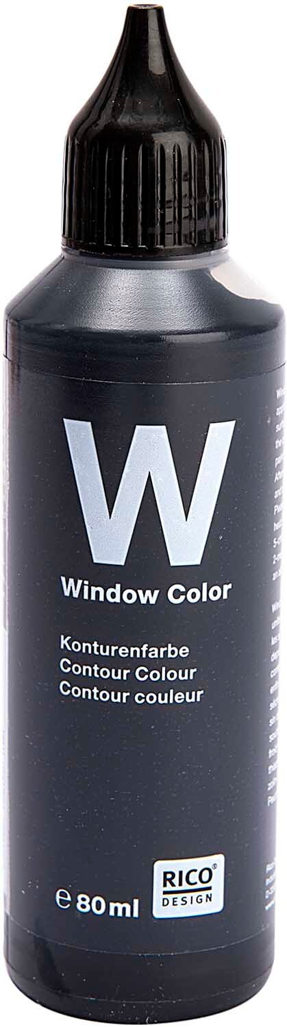 Rico Design Window Color Konturenfarbe schwarz 80ml Schwarz