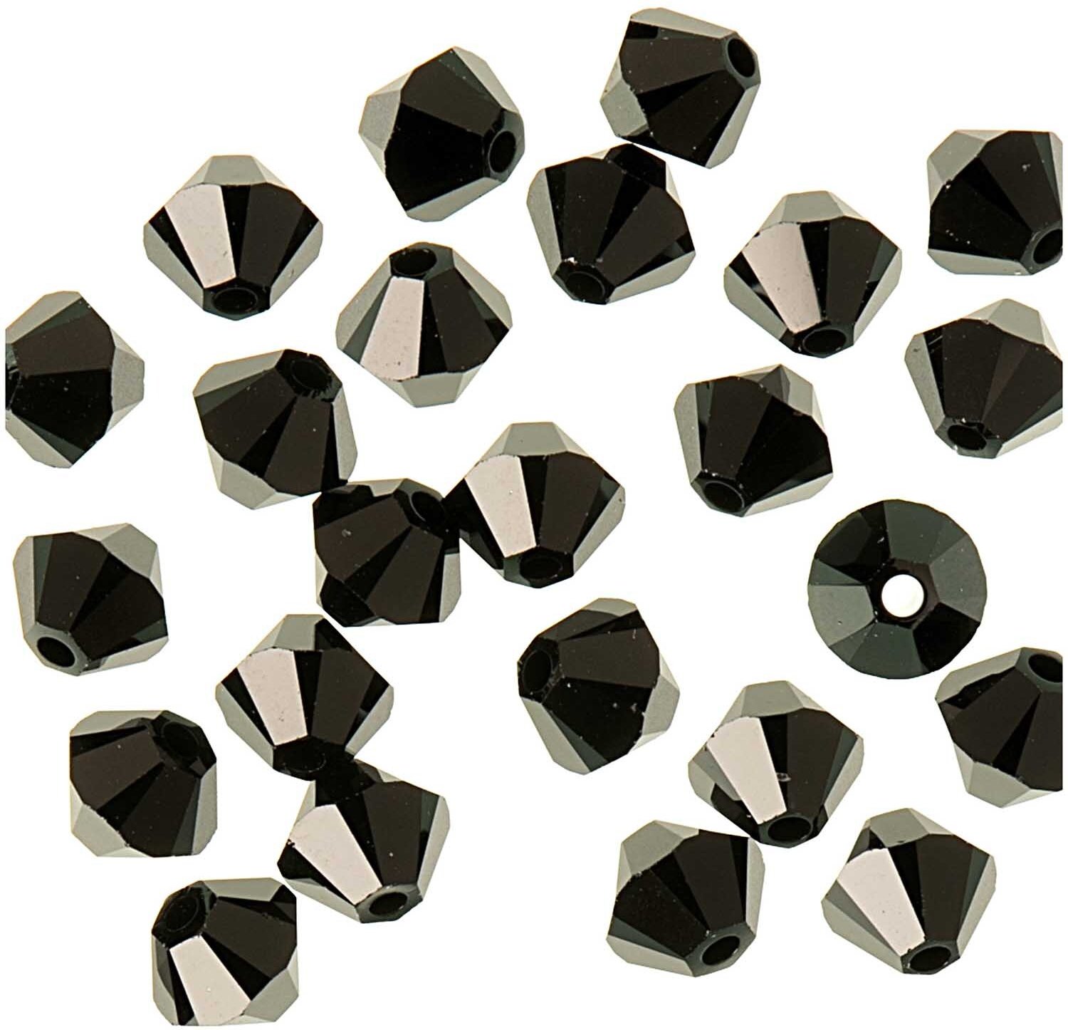 Rico Design Glasschliff-Perle jet 4mm 25 Stück