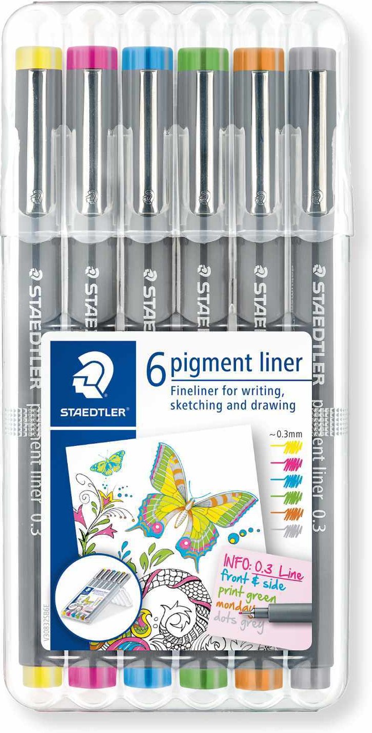 Thumbnail - Staedtler Pigment Liner 308 Fineliner 6 Stück