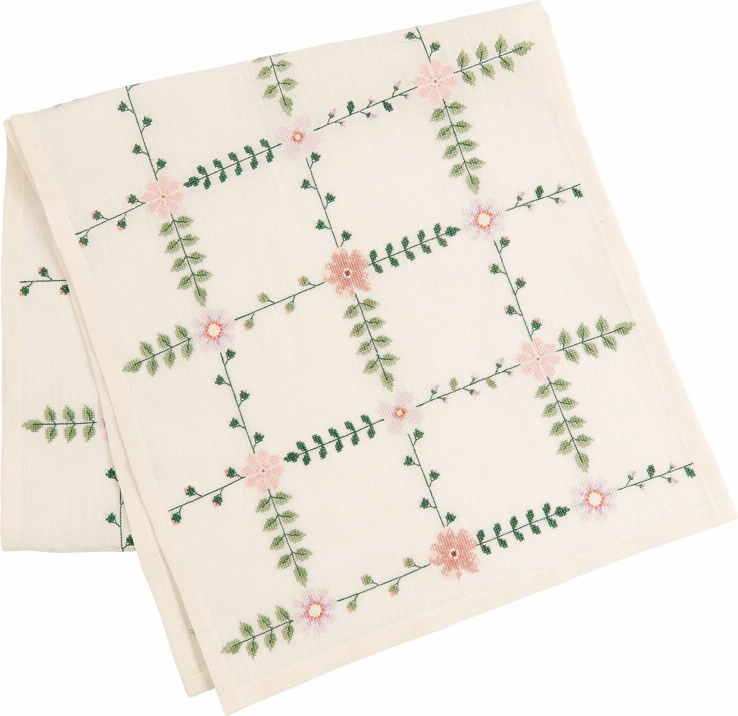 Rico Design Stickpackung Gezählter Kreuzstich Tischläufer Wiesenblümchen