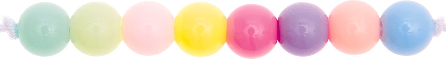 itoshii Kunststoffperlen rainbow pastell Mix 6mm 80 Stück