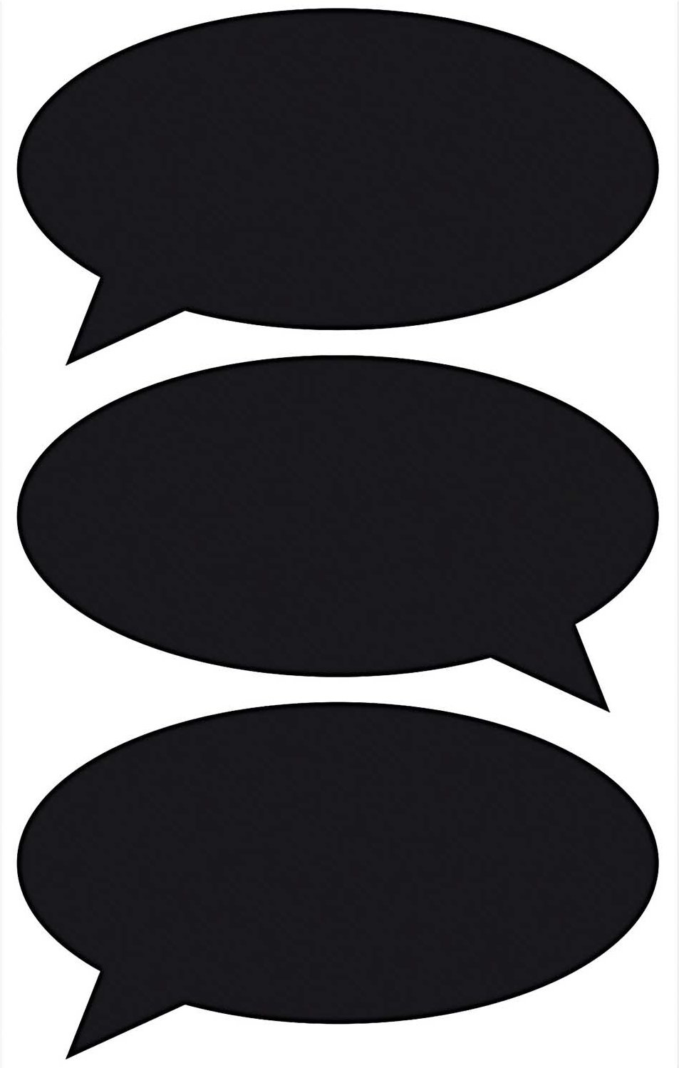 Rico Design Paper Poetry Tafelfolien Sticker Sprechblase schwarz 3 Stück Schwarz
