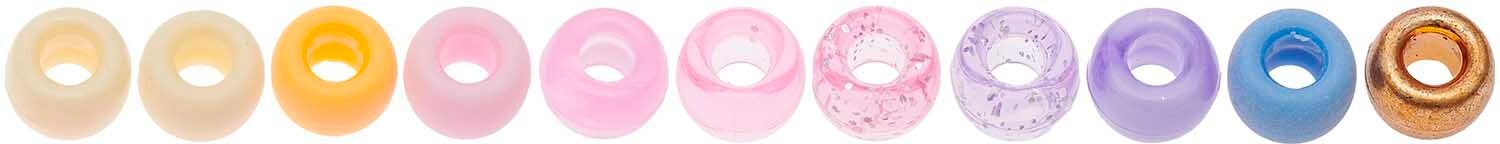 Rico Design itoshii - Ponii Beads Pastell Mix 9x6mm 80 Stück