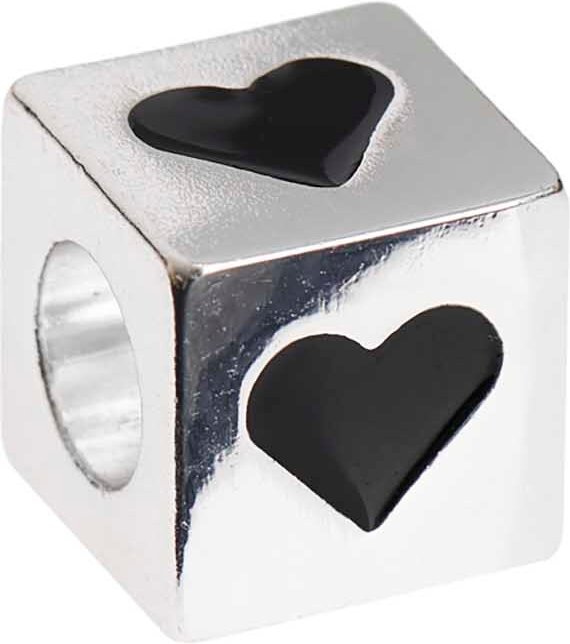 Rico Design itoshii - Ponii Beads Würfel Herz silber 10x10x10mm