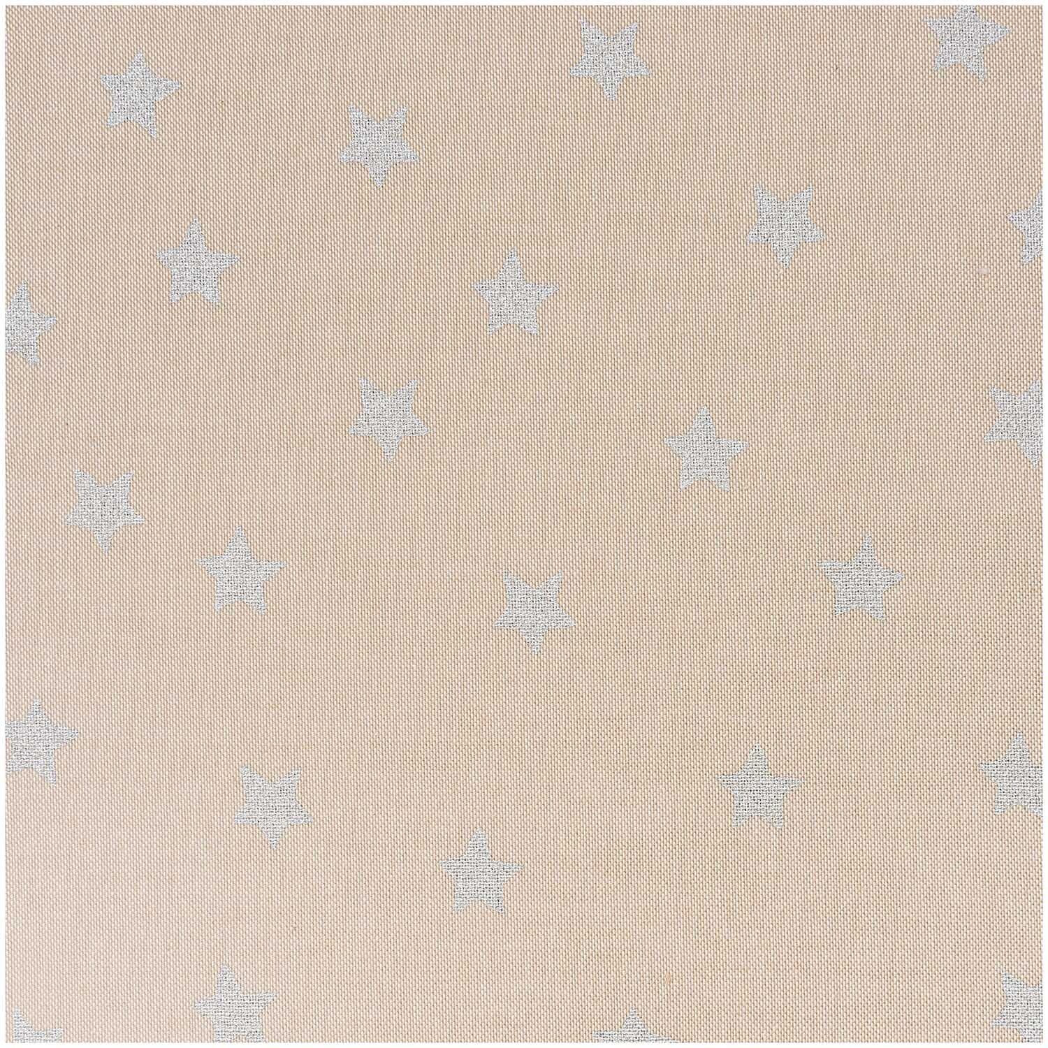 Rico Design Stoff Sterne natur-silber 140cm breit