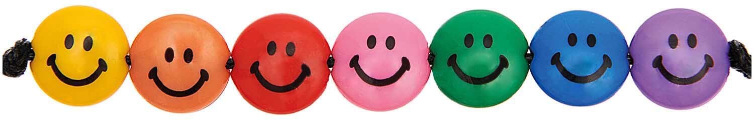 Rico Design Smiley® Originals Perlen linsenförmig rainbow classic 9x4mm 35 Stück