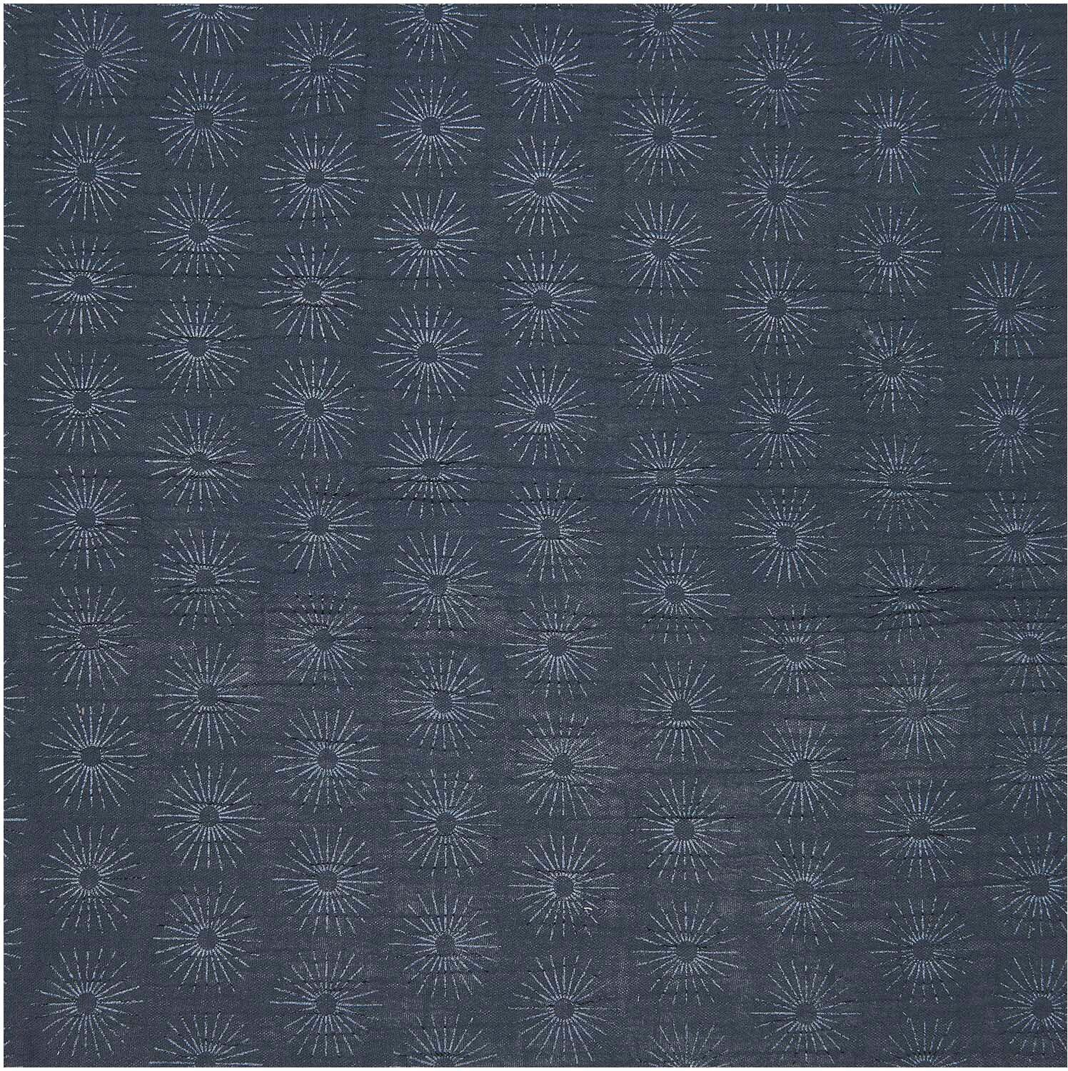 Rico Design Meterware Krinkelmusselin Rosette blau Hot Foil