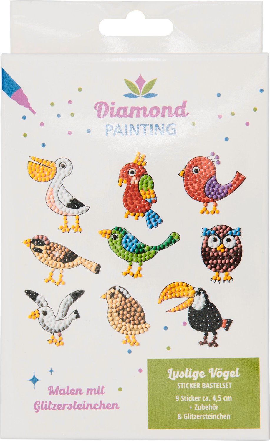 Diamond Painting Sticker Lustige Vögel
