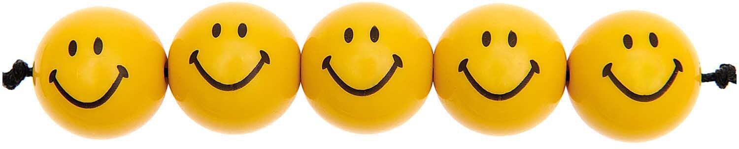 Rico Design Smiley® Originals Perlen rund gelb 16mm 7 Stück