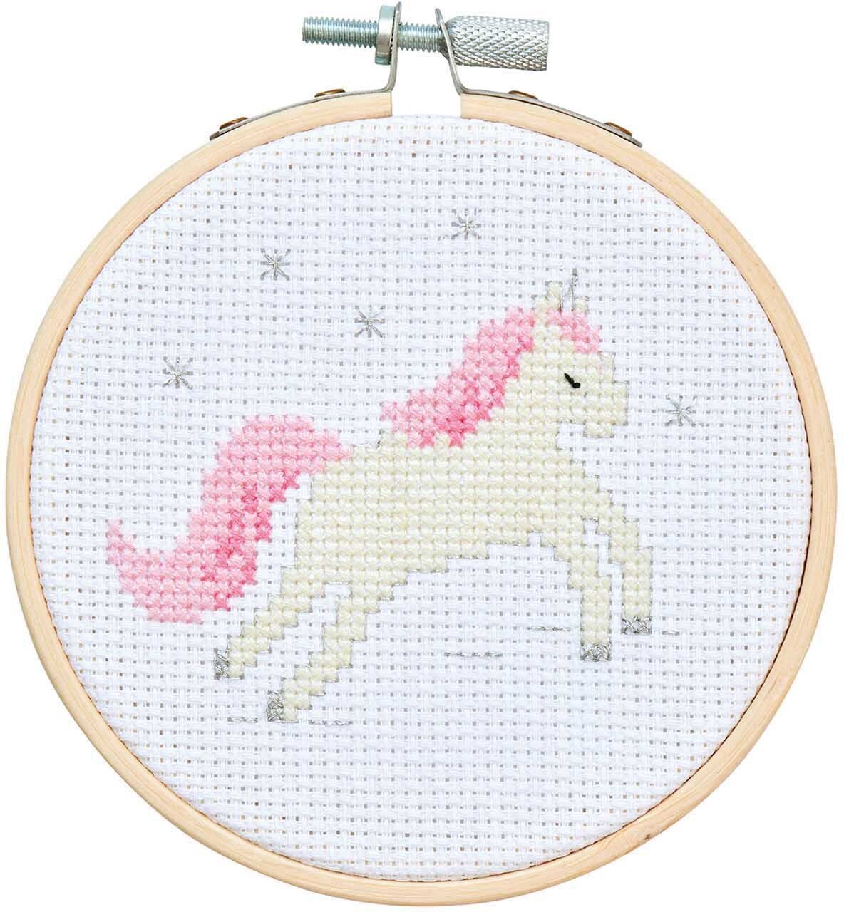 Rico Design Stickpackung Mini Kit Einhorn Bild Ø 10cm