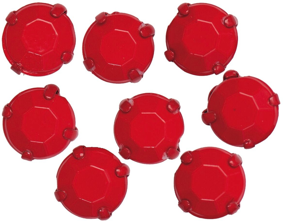 Rico Design Aufnähsteine gefasst rot rund 8mm 15 Stück