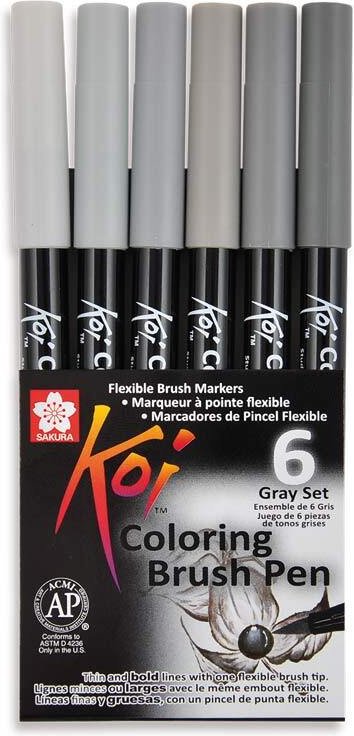 Koi Coloring Brush Pen grautöne Grautöne