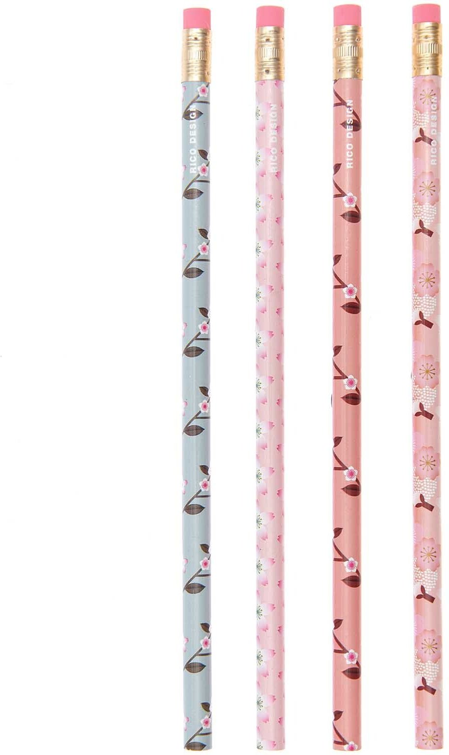 Rico Design Paper Poetry Bleistifte Kirschblüten 4er-Set Mehrfarbig