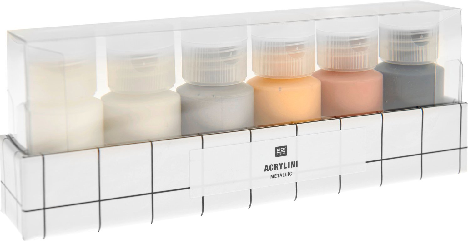 Rico Design Acrylini Acrylfarben Set Metallic Metallic
