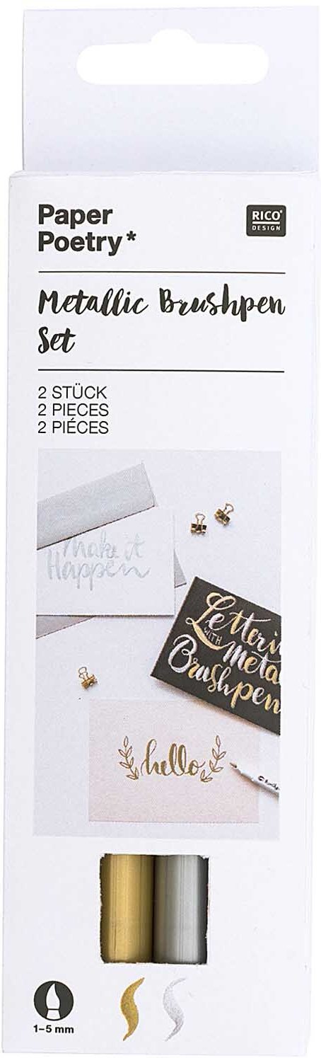 Paper Poetry Metallic Brushpens gold-silber 2 Stück
