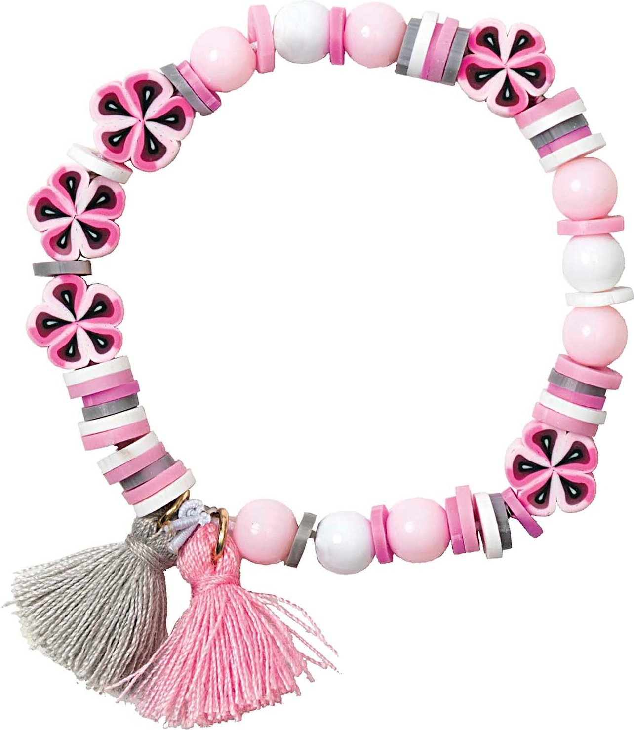 Rico Design Mini Perlen Armband Set rosa-grau