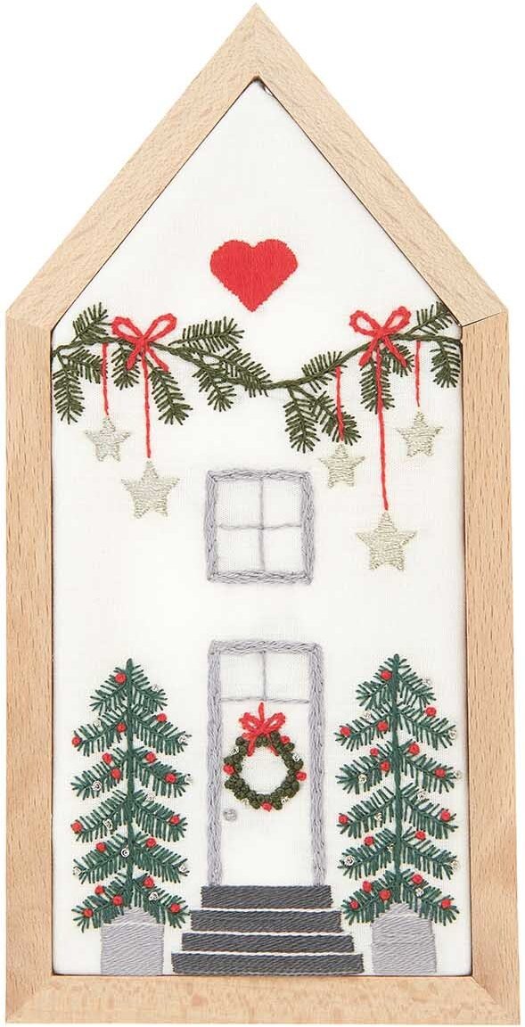 Rico Design Stickpackung Haus klein vorgezeichnet 9x18cm