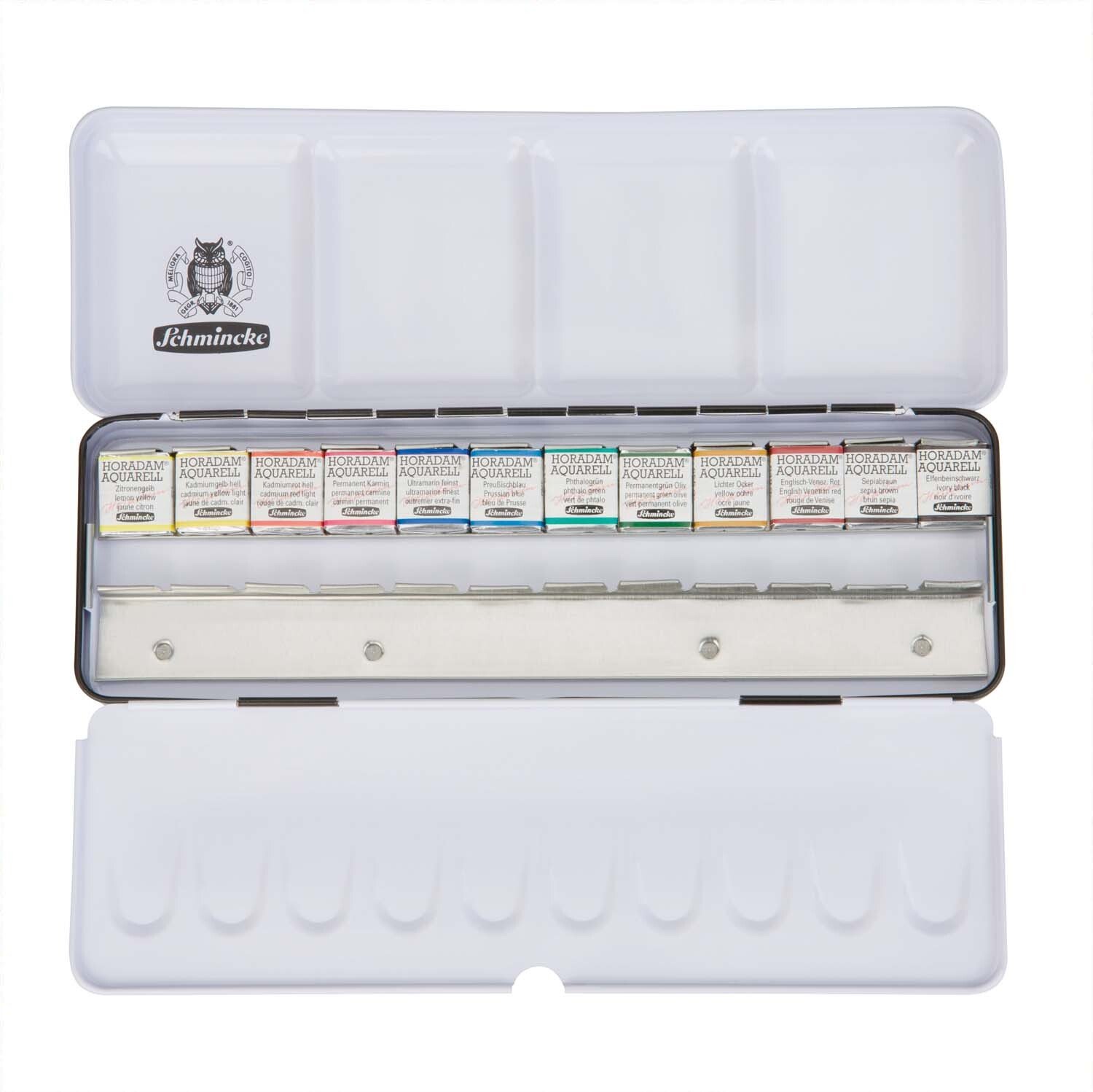 Thumbnail - Schmincke Horadam Aquarellfarben Metallkasten 12x halbe Näpfe Mehrfarbig