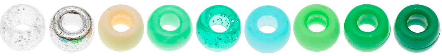 Rico Design itoshii - Ponii Beads Grün Mix 9x6mm 80 Stück