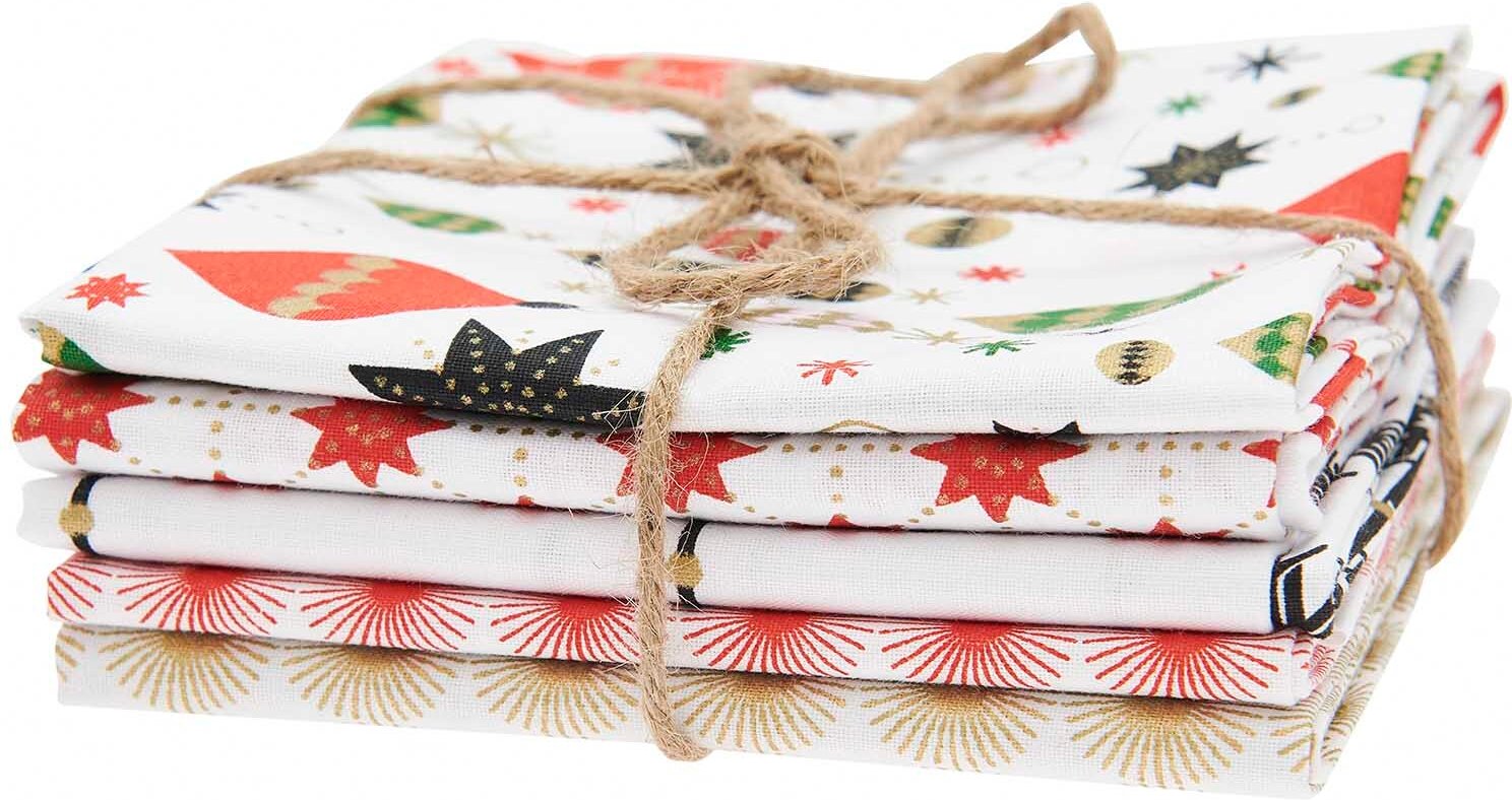 Rico Design Stoffpaket mit 5 Stoffen Feliz Navidad 50x70cm
