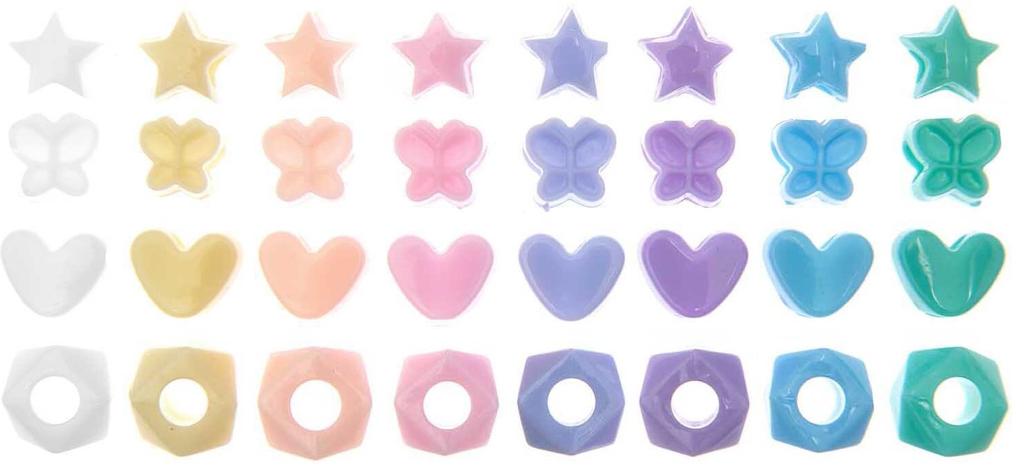 Rico Design itoshii - Ponii Beads Formmix pastell 9x6mm 256 Stück