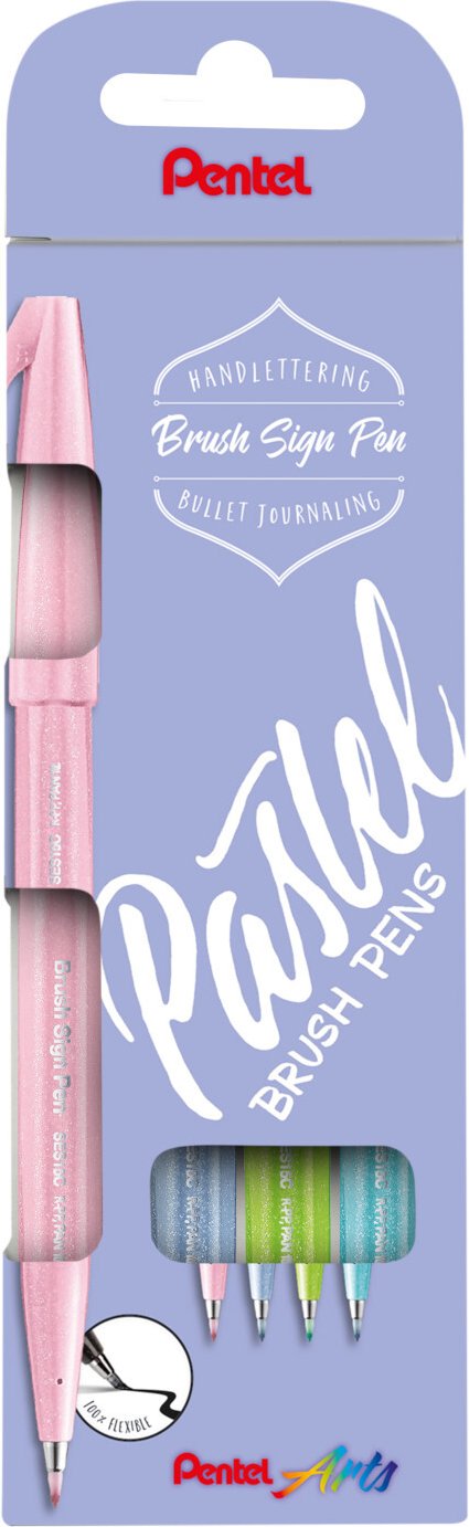Pentel Brush Sign Pen Set Pastell
