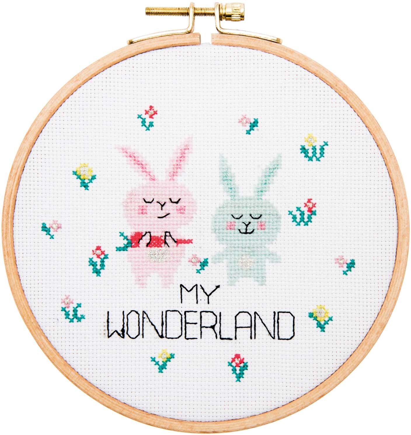 Rico Design Stickpackung Hasenpaar Wonderland 15,5cm