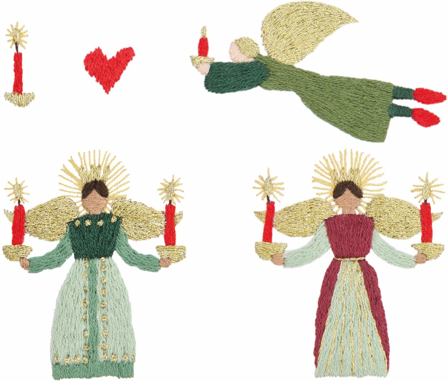 Rico Design Stick & Stitch Stickpackung Engel mit Kerzen 16 Stück