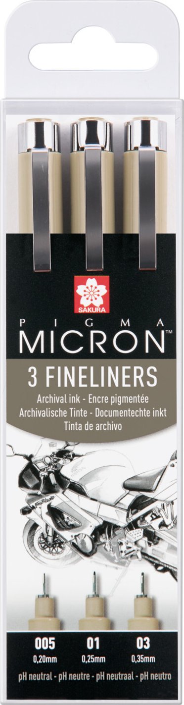 SAKURA Pigment Liner Sakura Pigma Micron Set Schwarz Schwarz