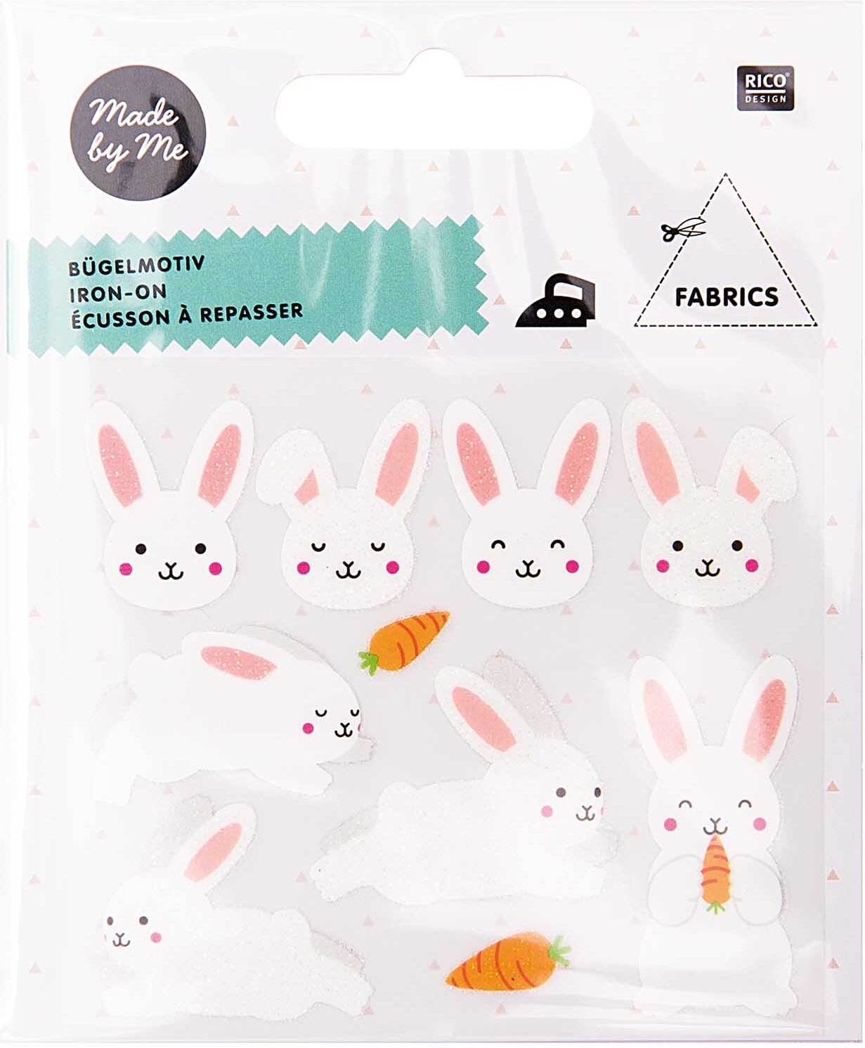 Rico Design Bügelmotive Hase 10 Stück