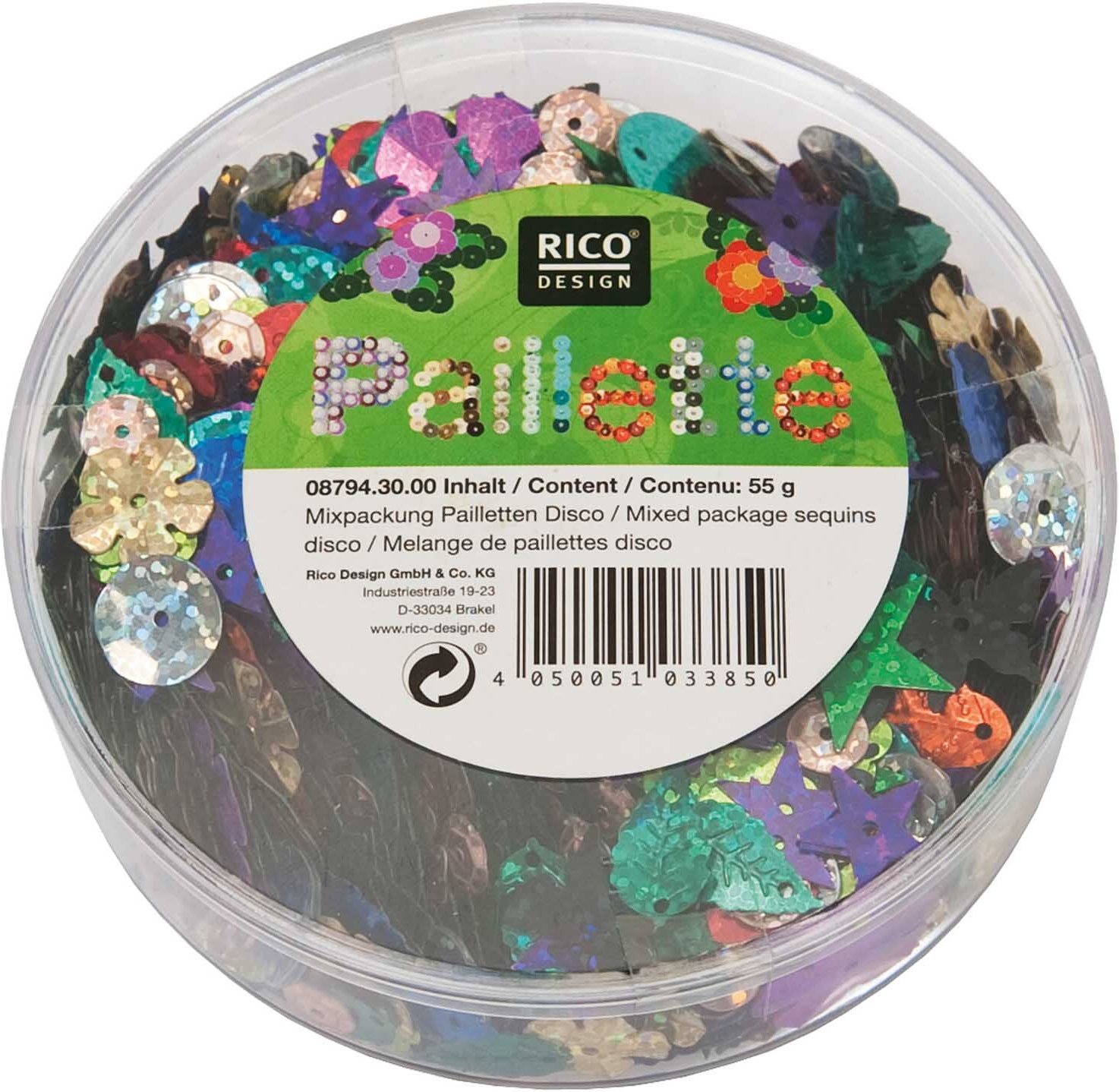 Rico Design Pailletten Mix Disco mehrfarbig 55g