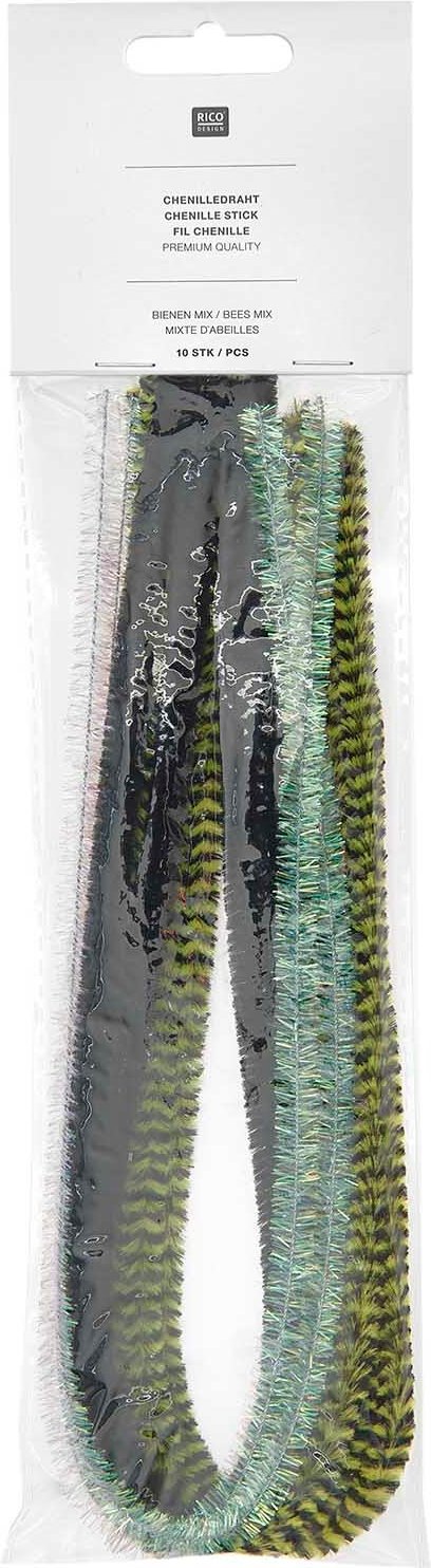 Chenilledraht-Mix 50cm 10 Stück Bienen Mix
