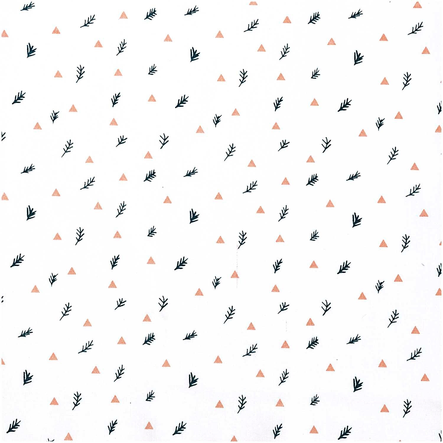 Rico Design Druckstoff Zweige weiß 50x140cm